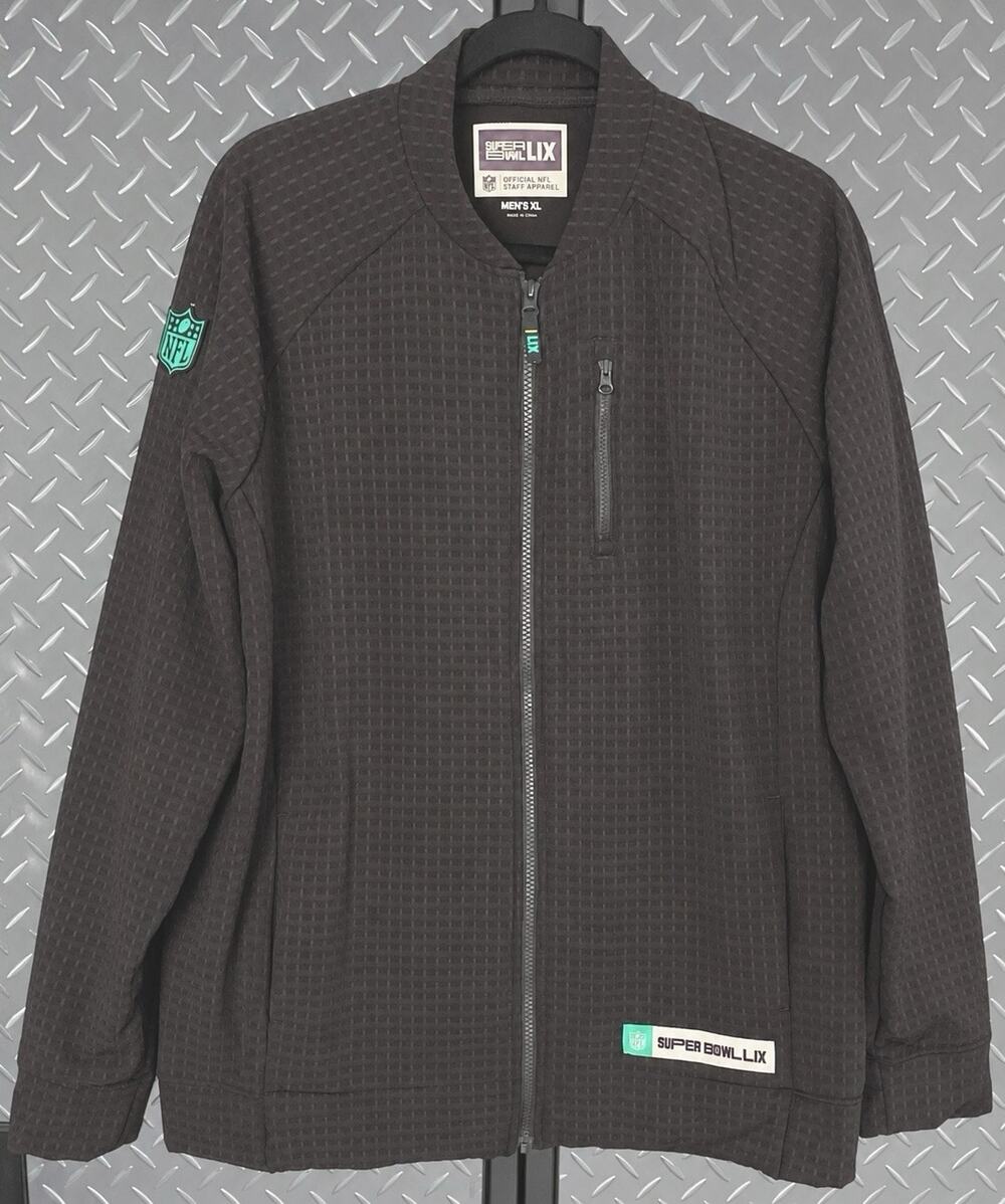 Official NFL Super Bowl LIX Staff Jacket Men's XL Black Full Zip